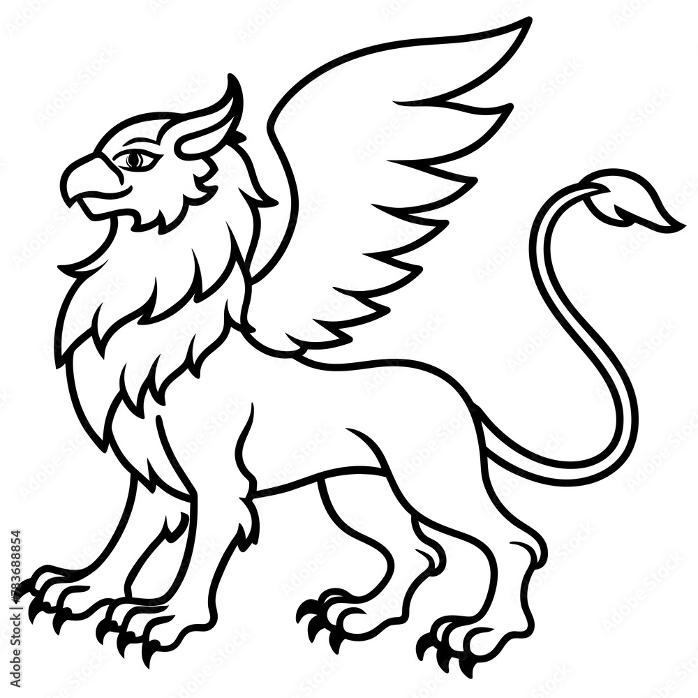 Fototapeta premium For T-shirt Design Vector illustration of a loyal griffin- Vector - Vector art - Vector illustration - Vector design - Latest Vector - Ultimate Vector - Premium Vector - Vector pro