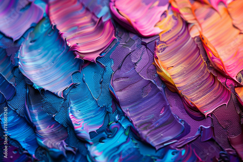 Vibrant Abstract Acrylic Paint Texture Close-up