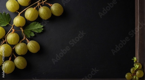 Indian Gooseberry (Amla) on black background photo