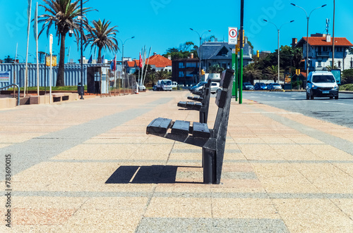 boulevard Pocitos beach in Montevideo, Uruguay. Montevideo is the capital and the largest city of Uruguay photo