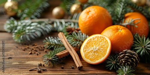 Festive Citrus and Cinnamon Christmas Arrangement with Pine Cones