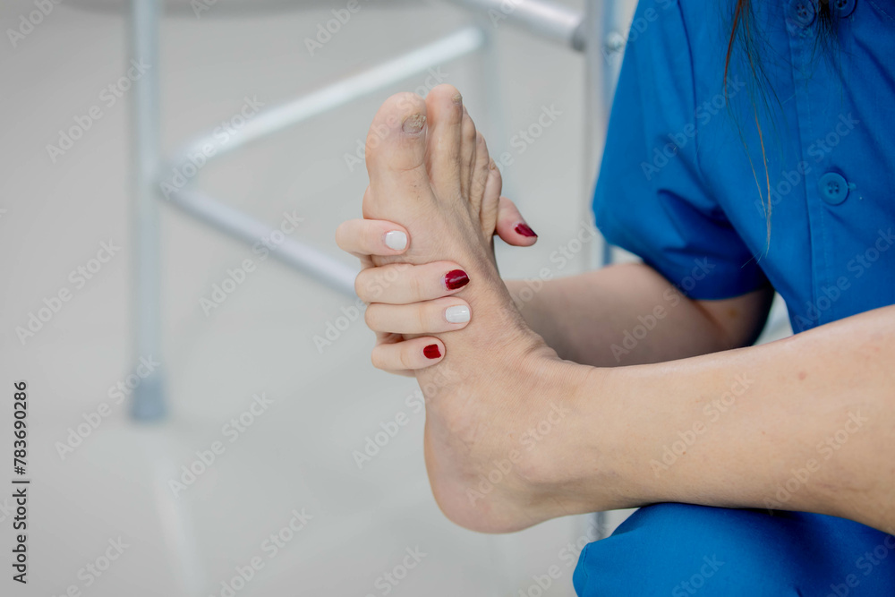 Physical therapy patient With a nurse coming to help do it. Physical therapy patient With a nurse coming to help do it.