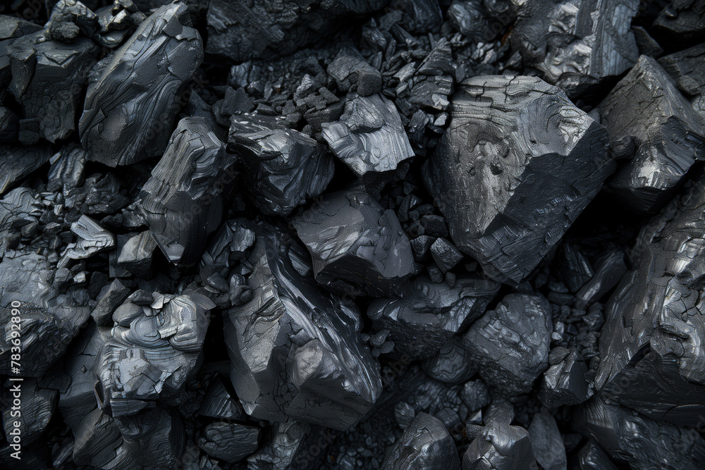 Background featuring rough lumps of black coal