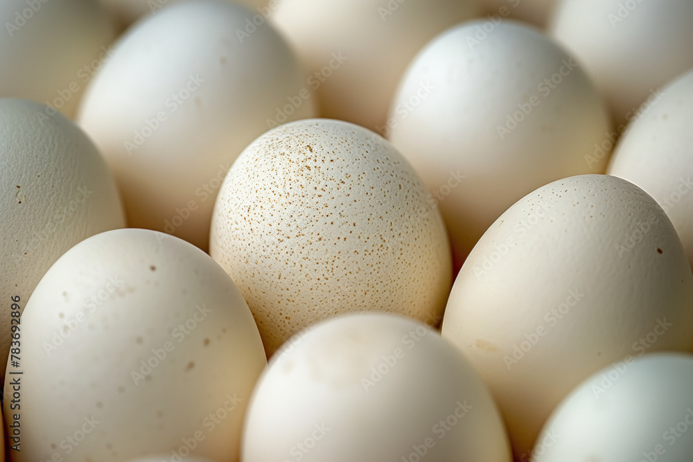 White chicken eggs with soft shadows White chicken eggs with soft shadows