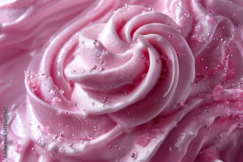 Glistening Pink Whipped Cream Swirl with Sparkling Sugar