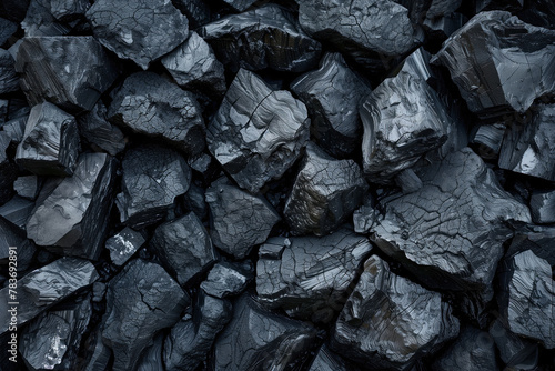 Detailed view of charcoal blocks