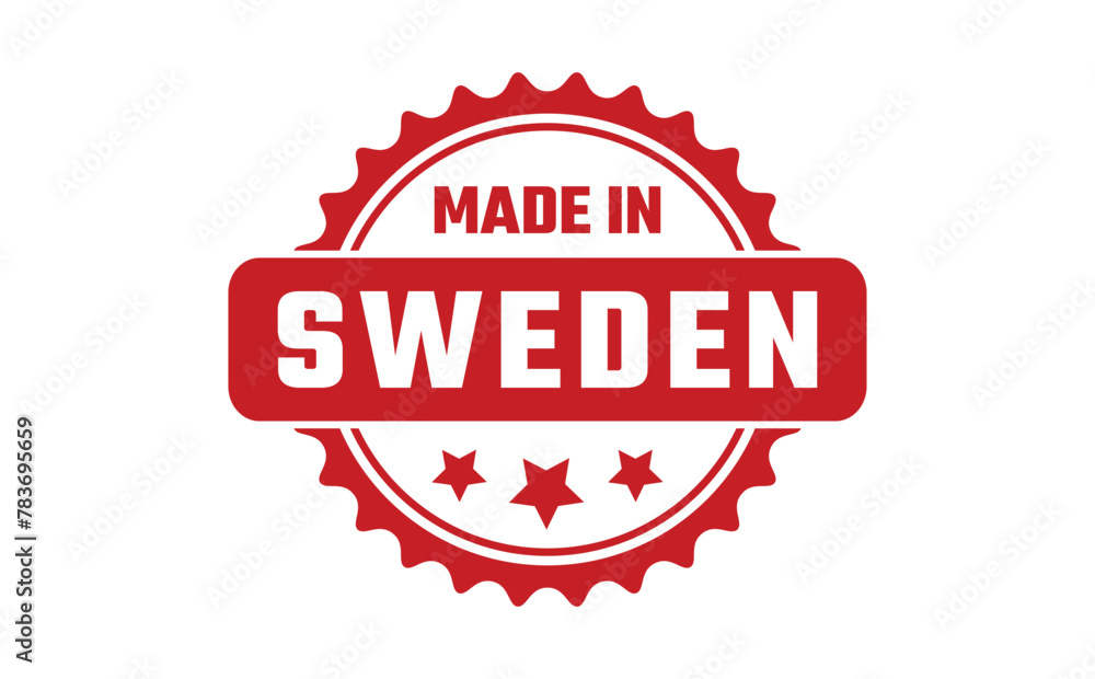 Made In Sweden Rubber Stamp