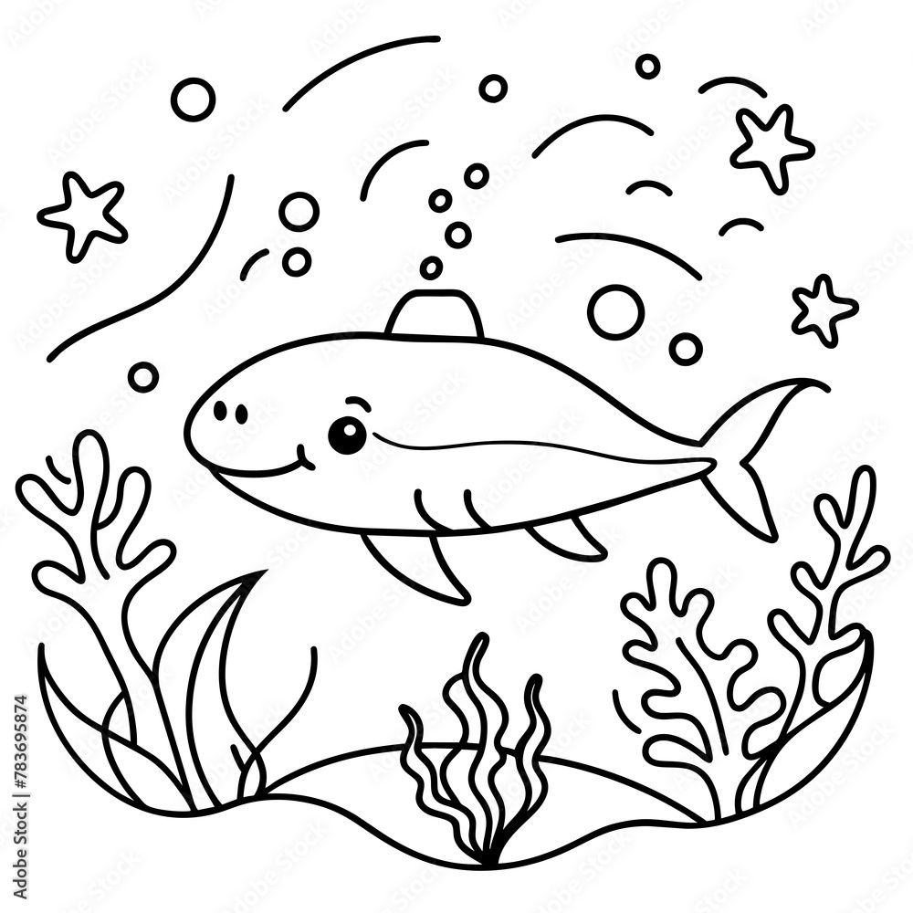 Fototapeta premium whimsical underwater world vector illustration. 