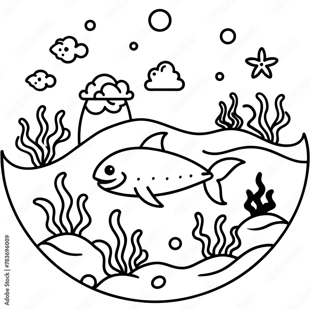 whimsical underwater world vector illustration.
whimsical underwater world vector illustration.