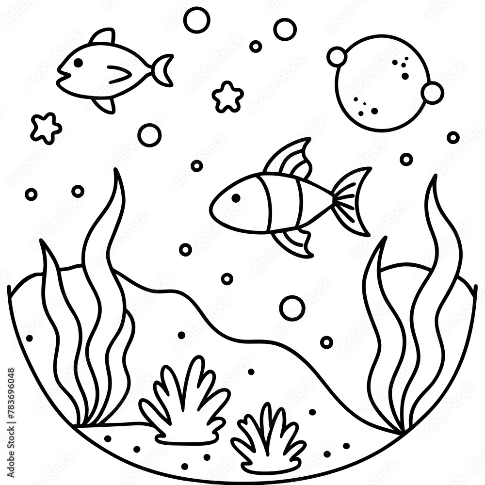 whimsical underwater world vector illustration.
whimsical underwater world vector illustration.