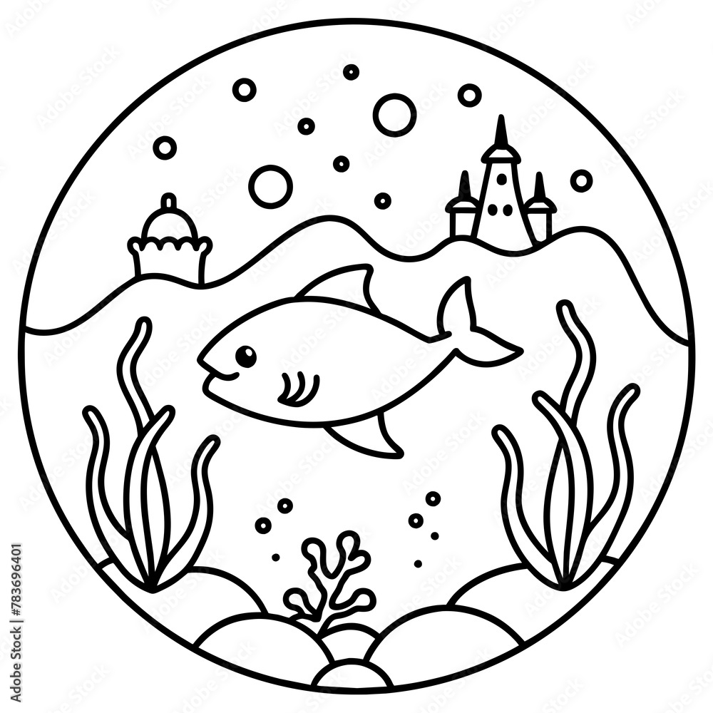 whimsical underwater world vector illustration.
whimsical underwater world vector illustration.