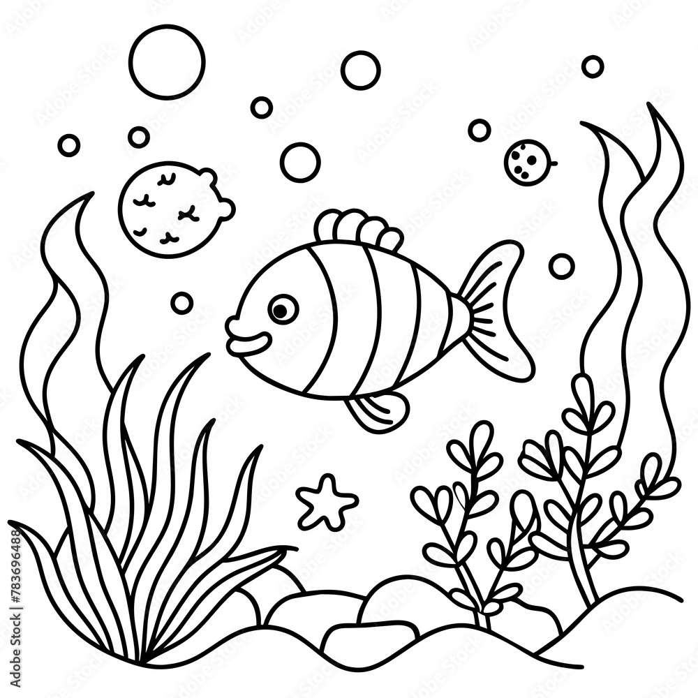 whimsical underwater world vector illustration.
whimsical underwater world vector illustration.
