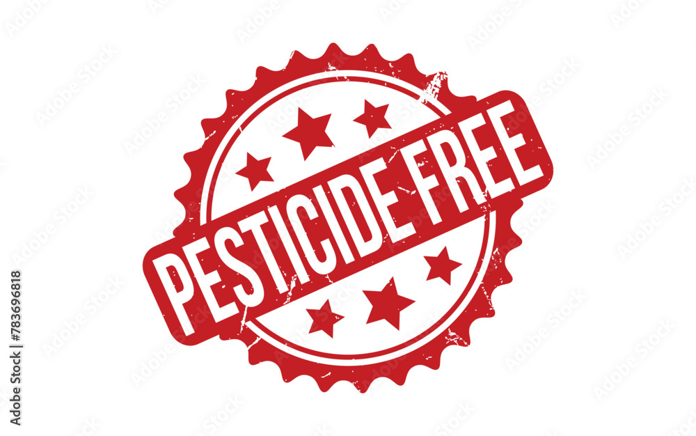 Pesticide Free Rubber Stamp Seal Vector