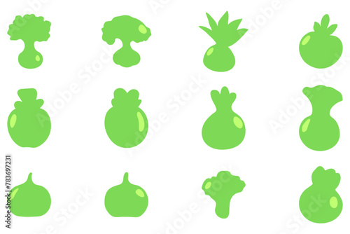 Simple vegetable icon set. Healty food flat design