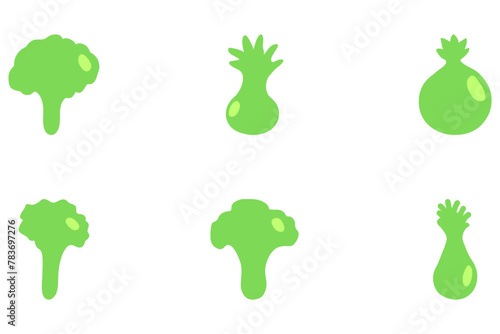 Simple vegetable icon set. Healty food flat design
