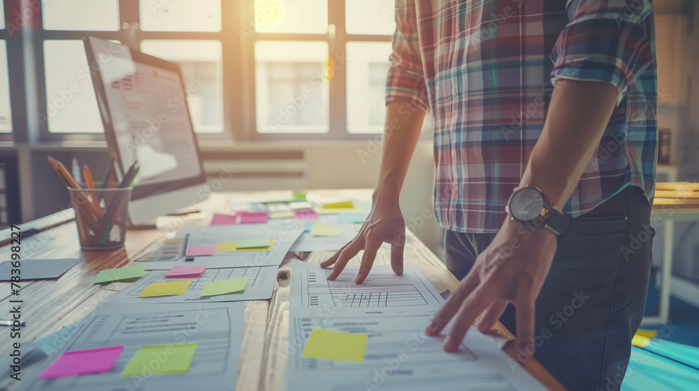 ux Graphic designer creative sketch planning application process development prototype wireframe for web mobile phone . User experience concept. ux Graphic designer creative sketch planning application process development prototype wireframe for web mobile phone . User experience concept.