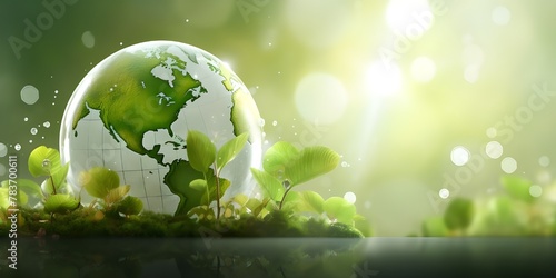 Green globe of earth