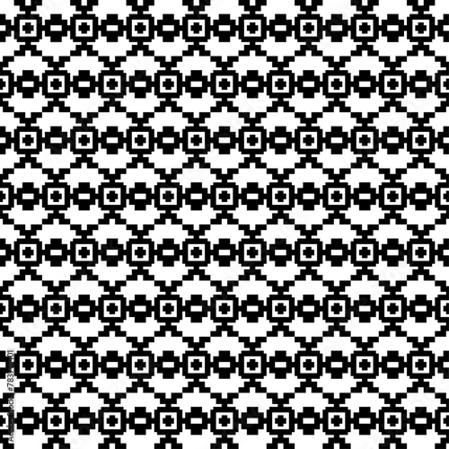 Black and white pixel seamless pattern