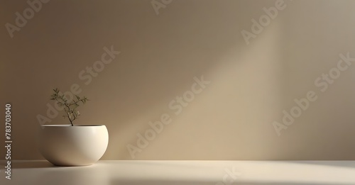 Minimal simple cream, beige background with light and shadow for design or product presentation