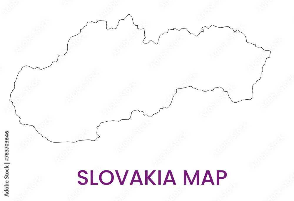 High detailed map of Slovakia. Outline map of Slovakia. Europe