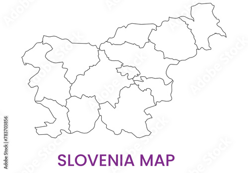 High detailed map of Slovenia. Outline map of Slovenia. Europe