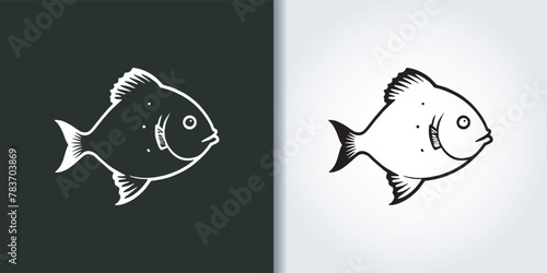 fish sea logo set