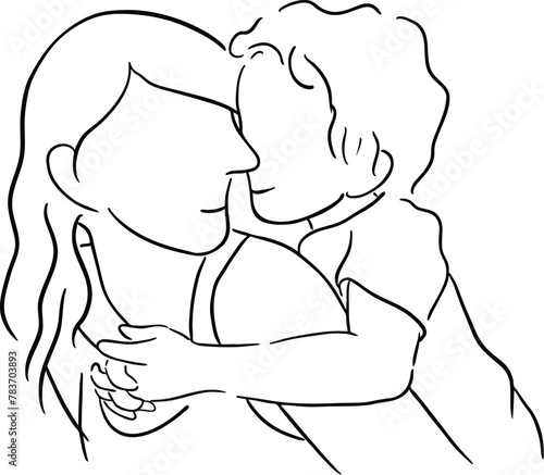 Immerse yourself in the heartfelt essence of motherhood with our exquisite hand-drawn line art illustrations. Each illustration captures the tender moments shared between a mother and her child.