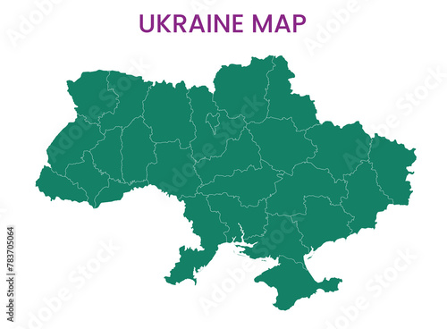High detailed map of Ukraine. Outline map of Ukraine. Europe