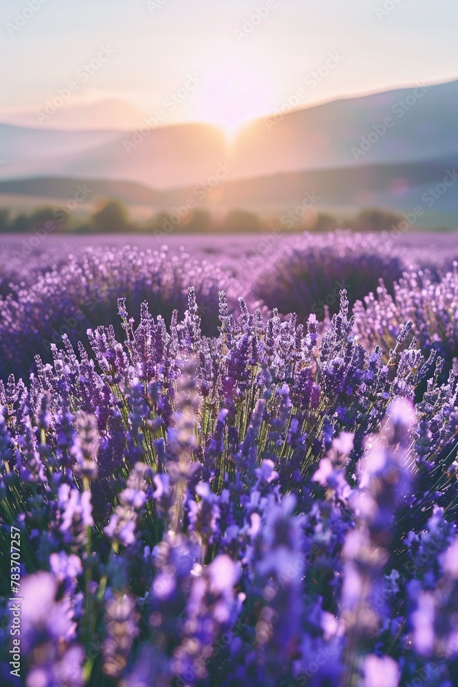 Obraz premium A panoramic view of a captivating lavender field in full bloom