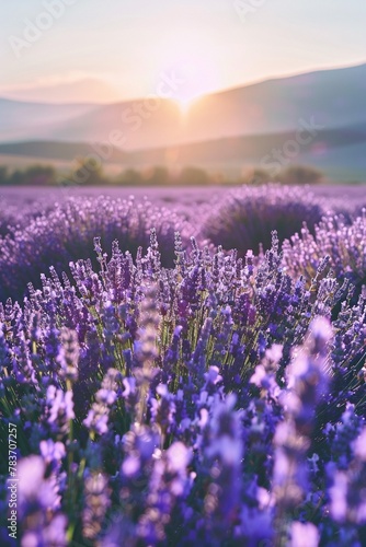 A panoramic view of a captivating lavender field in full bloom