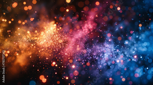 Vibrant and artistic close-up of colorful fireworks against a dark backdrop  showcasing beauty and dynamism of pyrotechnic displays.