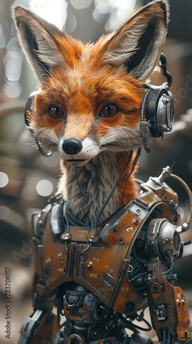 A fox focusing on precise limb fitting procedures photo