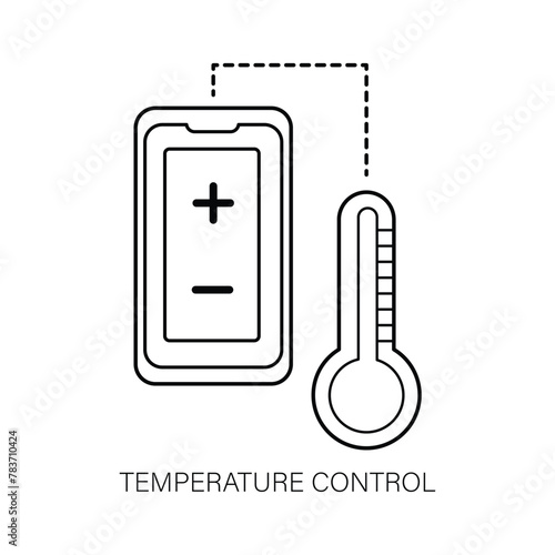 Vector Thermometer and Climate Control Icon: with editable stroke.
