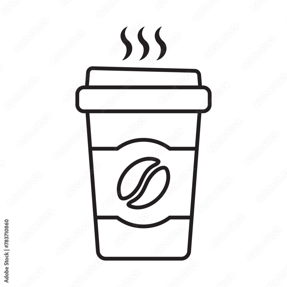 Hot coffee cup icon. Paper coffee cup icon isolated on white background. Hot coffee cup icon. Paper coffee cup icon isolated on white background.