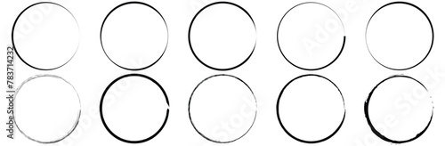 Creative vector illustration of hand drawing black circle line sketch set isolated on white background. Art design round circular scribble doodle. Vector illustration. Eps file 349.