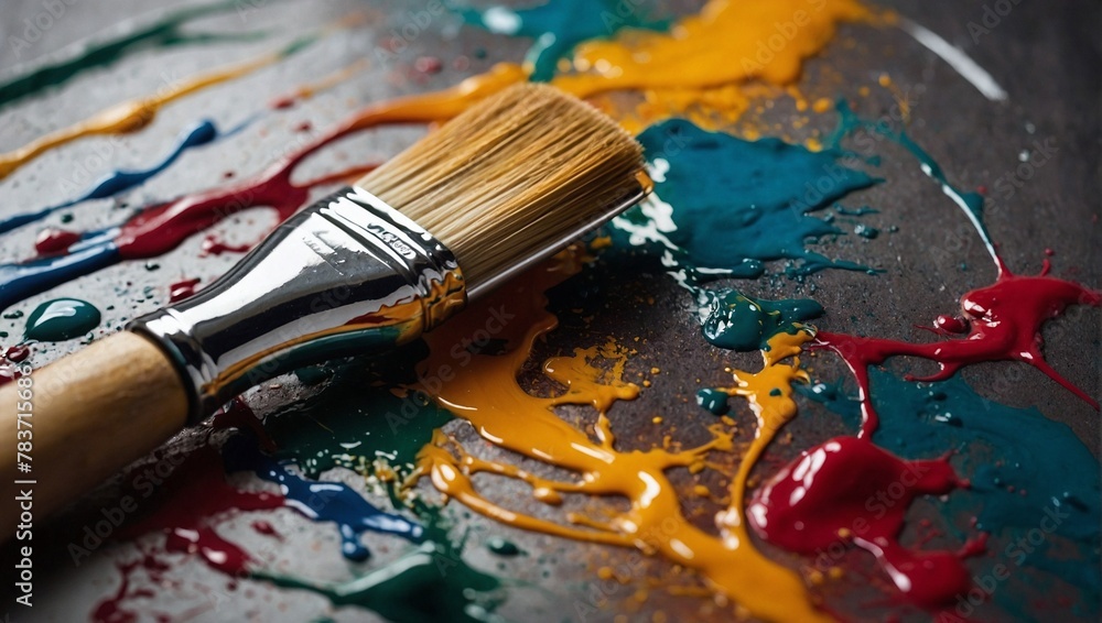 Fototapeta premium Paint brush and brush strokes
