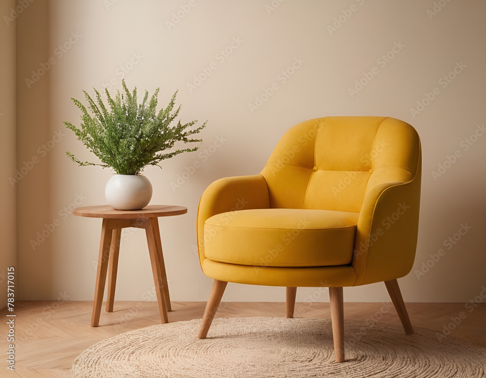 Elegant Minimalist Furniture and Decor in Warm Interior Setting
