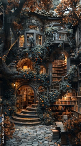 An enchanted bookstore where each book opens a portal to the story s universe  inviting readers on ultimate adventures