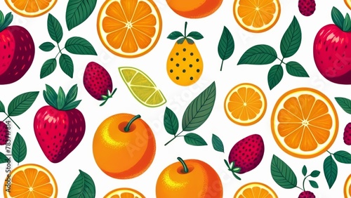  Fresh and vibrant fruit illustration