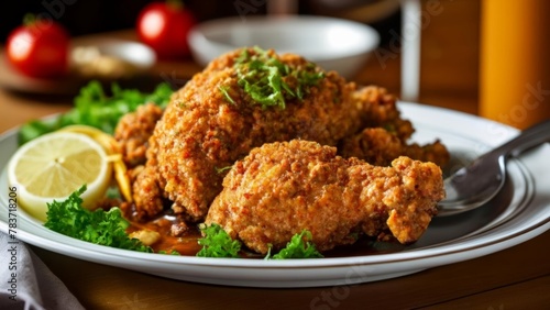  Deliciously crispy fried chicken ready to be savored