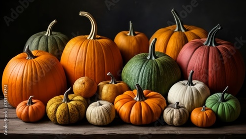  Autumns bounty  A vibrant display of pumpkins