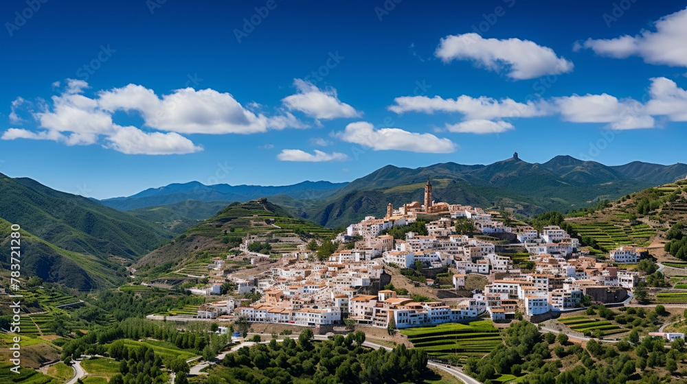 village in the mountains  high definition(hd) photographic creative image