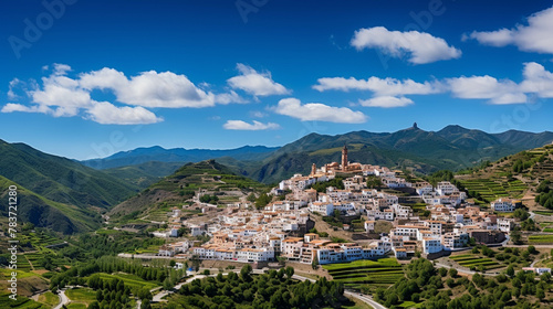 village in the mountains high definition(hd) photographic creative image