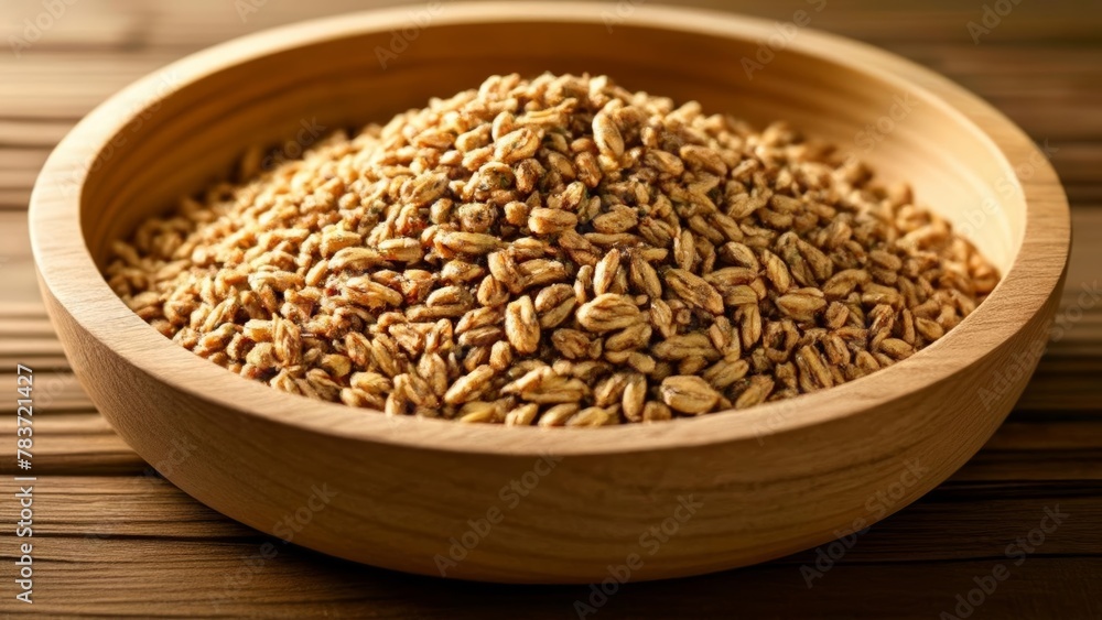 Natural grains in a wooden bowl Natural grains in a wooden bowl