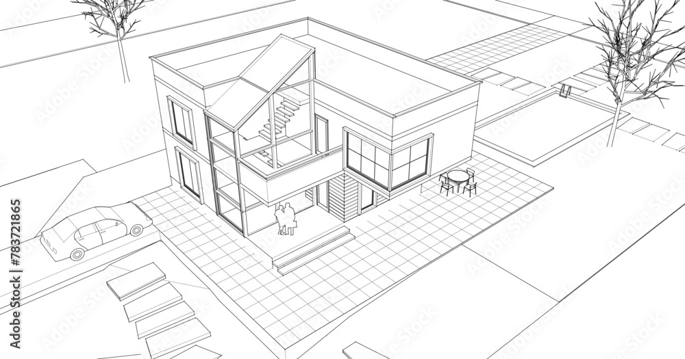 modern house residential architecture 3d modern house residential architecture 3d