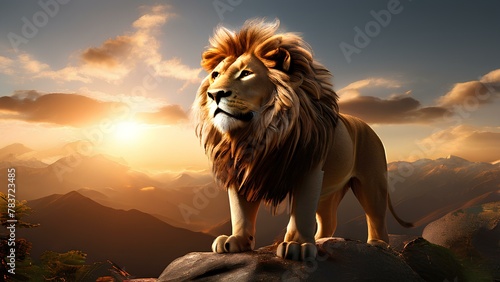 Regal Horizon  Lion s Sunset Vigil