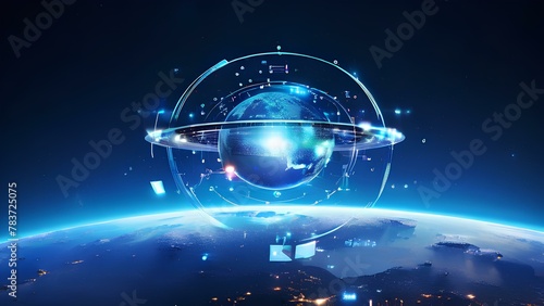 Neon Orbit: World Globe Illuminated from Space