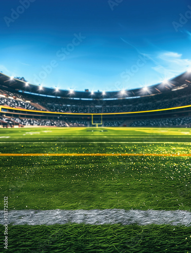 Football field close-up created with Generative AI tecnology.