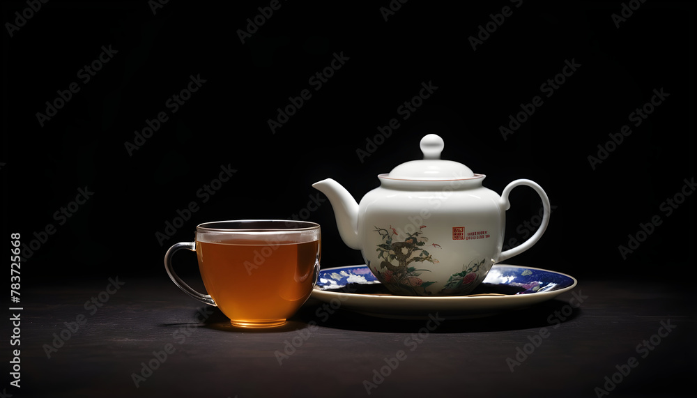Puer tea against a dark background 1