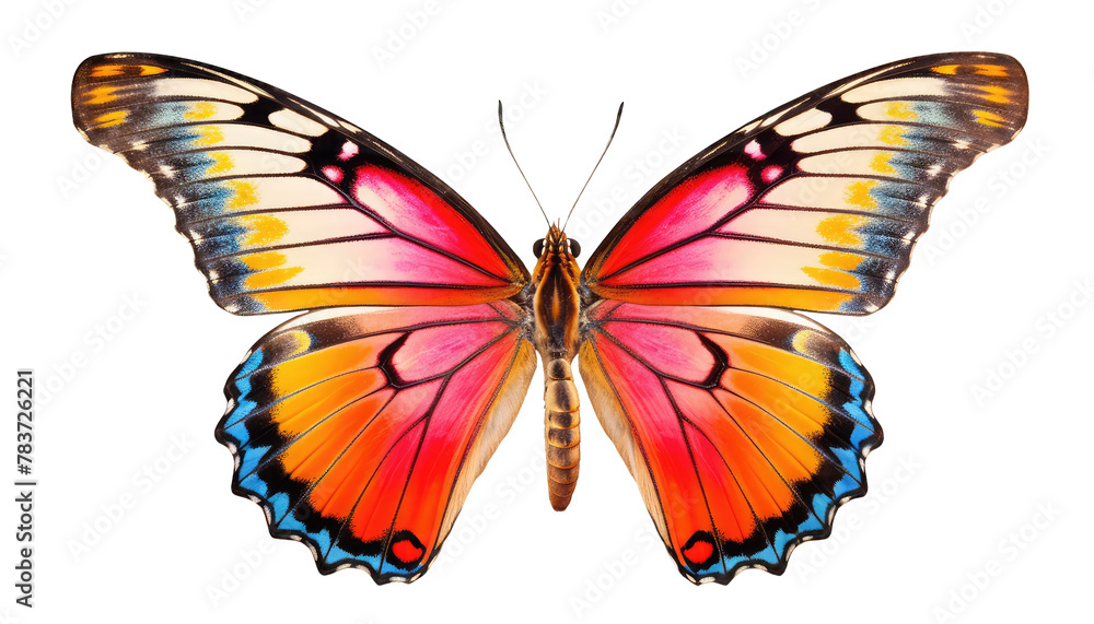 Obraz premium Butterfly isolated on white background. Colorful butterfly wings.